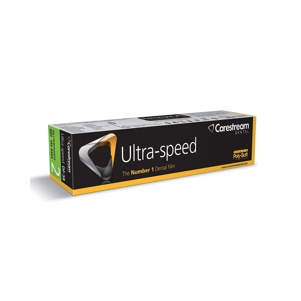 Kodak 1320324 Carestream Ultra-Speed Intraoral Dental X-Ray Film DF-58 D Speed #2 Poly-Soft 150/Pk Kodak 1320324 Carestream Ultra-Speed Intraoral Dental X-Ray Film DF-58 D Speed #2 Poly-Soft 150/Pk